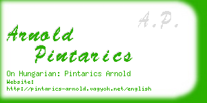 arnold pintarics business card